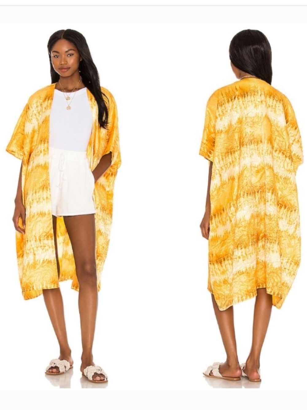 House of Harlow 1960 x Revolve Danna Kimono in Golden Tie Dye - NWT - Picture 10 of 12
